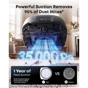 Eufy E35 Omni Robot Vac Vacuum Cleaner and Mop - Black | T210MV11
