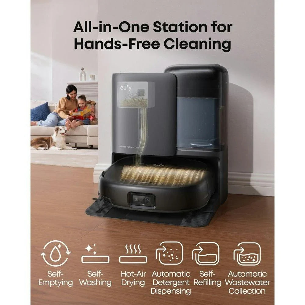 Eufy Omni E25 Robot Vac Vacuum Cleaner and Mop with Self Empty Station - Black | T2353V11