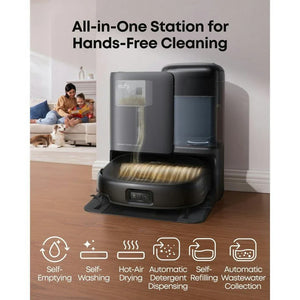 Eufy Omni E25 Robot Vac Vacuum Cleaner and Mop with Self Empty Station - Black | T2353V11