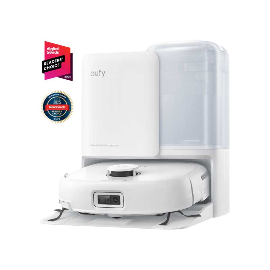 Eufy Omni E25 Robot Vac Vacuum Cleaner and Mop with Self Empty Station - White | T2353V21