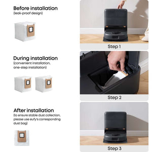 Eufy Vacuum Cleaner Dust Bag 3 Pack for Omni E20 E25 E28 | T29YQA20