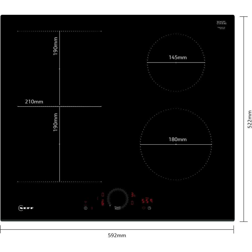 Neff N70 60cm Induction Smart Hob - Black | T56FHS1L0