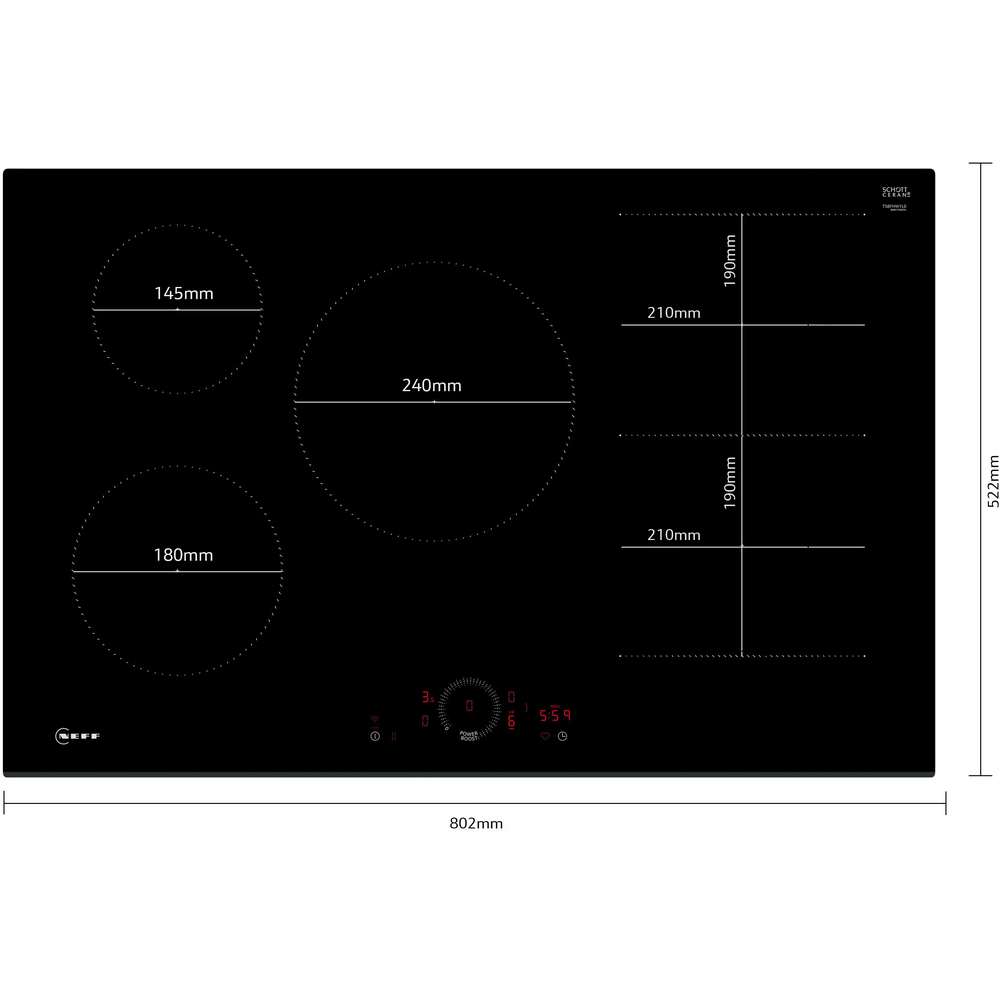 Neff N70 80cm Induction Hob - Black | T58FHW1L0