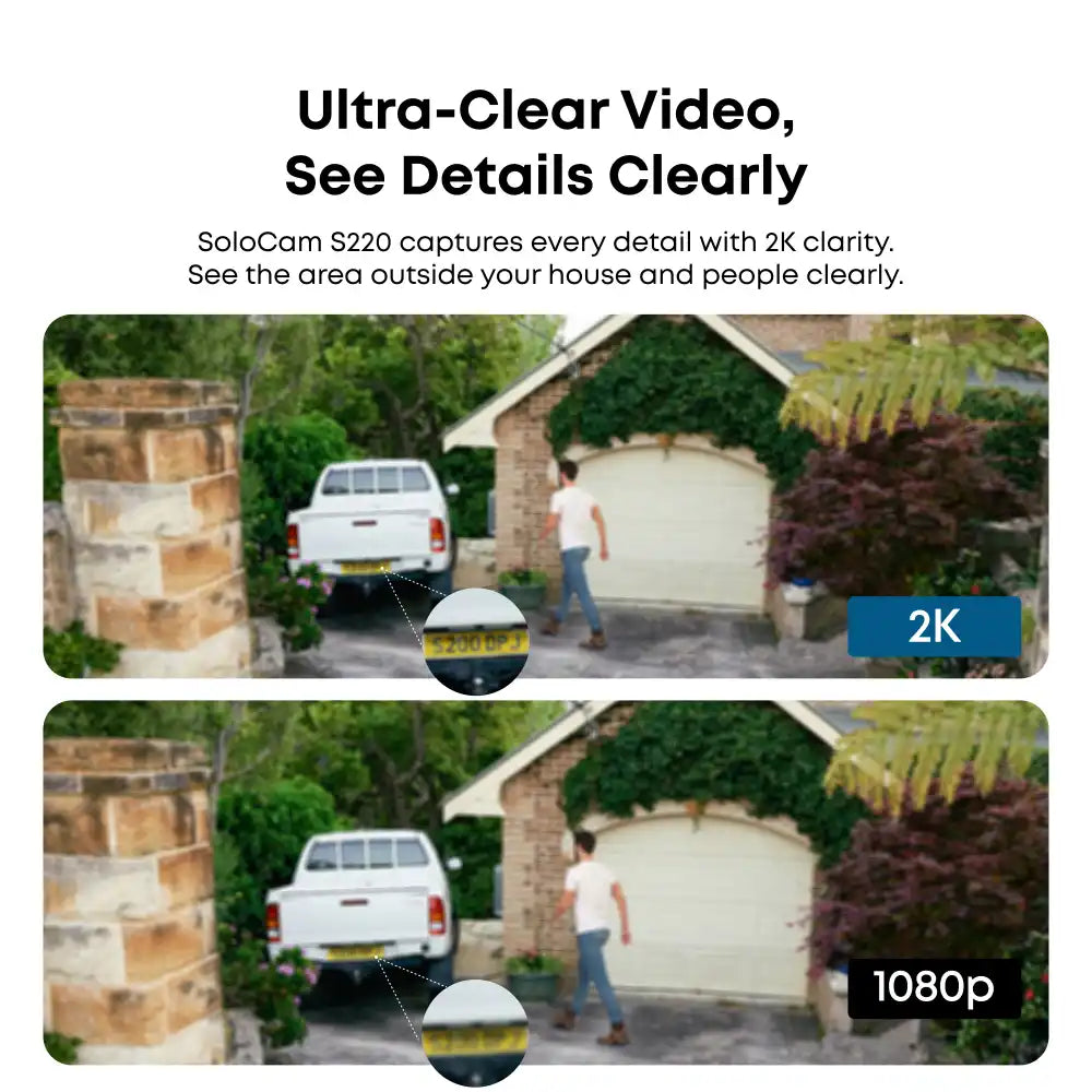Eufy S220 SoloCam Twin Pack 2k Cameras with Solar Panels - White | E8134321