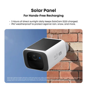 Eufy S220 SoloCam Twin Pack 2k Cameras with Solar Panels - White | E8134321