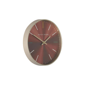 Tara Lane Baker and Brown Metallic Wall Clock 30cm - Red | TL5998