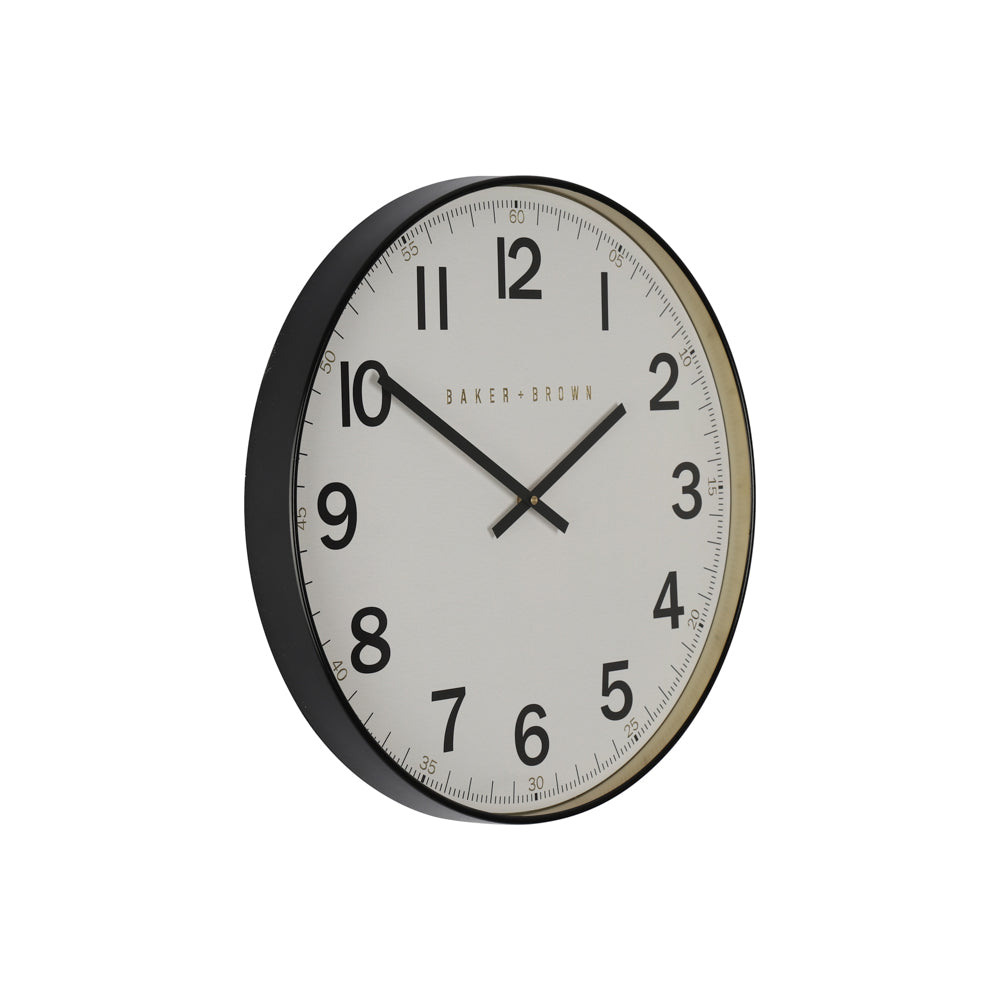Tara Lane Baker and Brown Station Wall Clock 50cm - White | TL6004