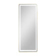 Tara Lane Modena LED cheval mirror with white frame and rounded corners, featuring integrated LED lighting around the border, 160cm height by 50cm width, full-length rectangular design for floor standing use
