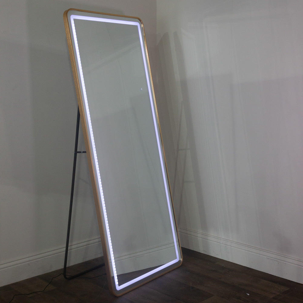 Tara Lane Modena LED Cheval Mirror 170cm x 70cm - Gold | TL6295