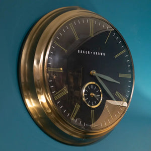 Tara Lane Baker and Brown Wall Clock 49cm - Black / Brass | TL6644