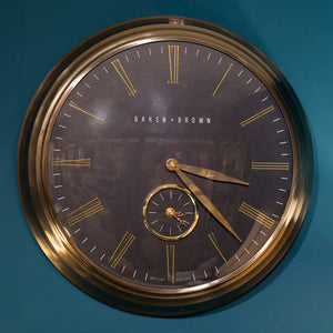 Tara Lane Baker and Brown Wall Clock 49cm - Black / Brass | TL6644