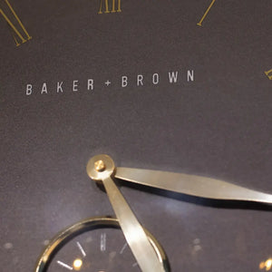 Tara Lane Baker and Brown Wall Clock 49cm - Black / Brass | TL6644