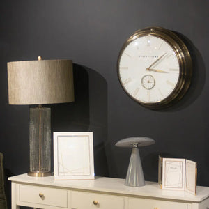 Tara Lane Baker and Brown Wall Clock 49cm - White / Brass | TL6645