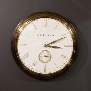 Tara Lane Baker and Brown Wall Clock 49cm - White / Brass | TL6645