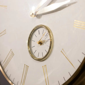 Tara Lane Baker and Brown Wall Clock 49cm - White / Brass | TL6645