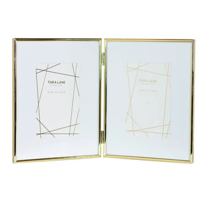 Tara Lane Lisa 2 Photo Folding Frame 4 x 6 - Gold | TL6907