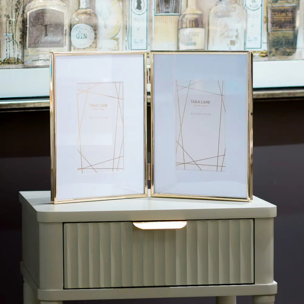 Tara Lane Lisa 2 Photo Folding Frame 4 x 6 - Gold | TL6907