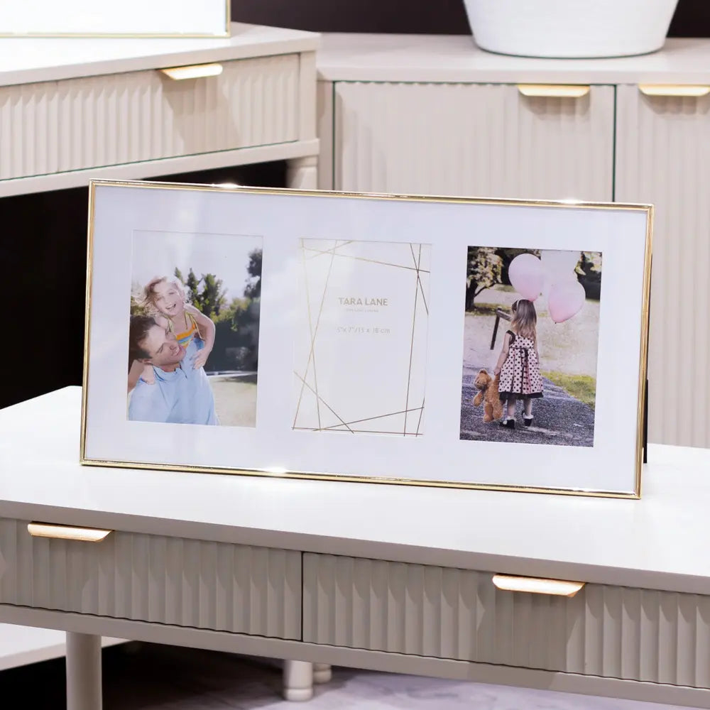 Tara Lane Lisa 3 Photo Collage 5 x 7 - Gold | TL6914