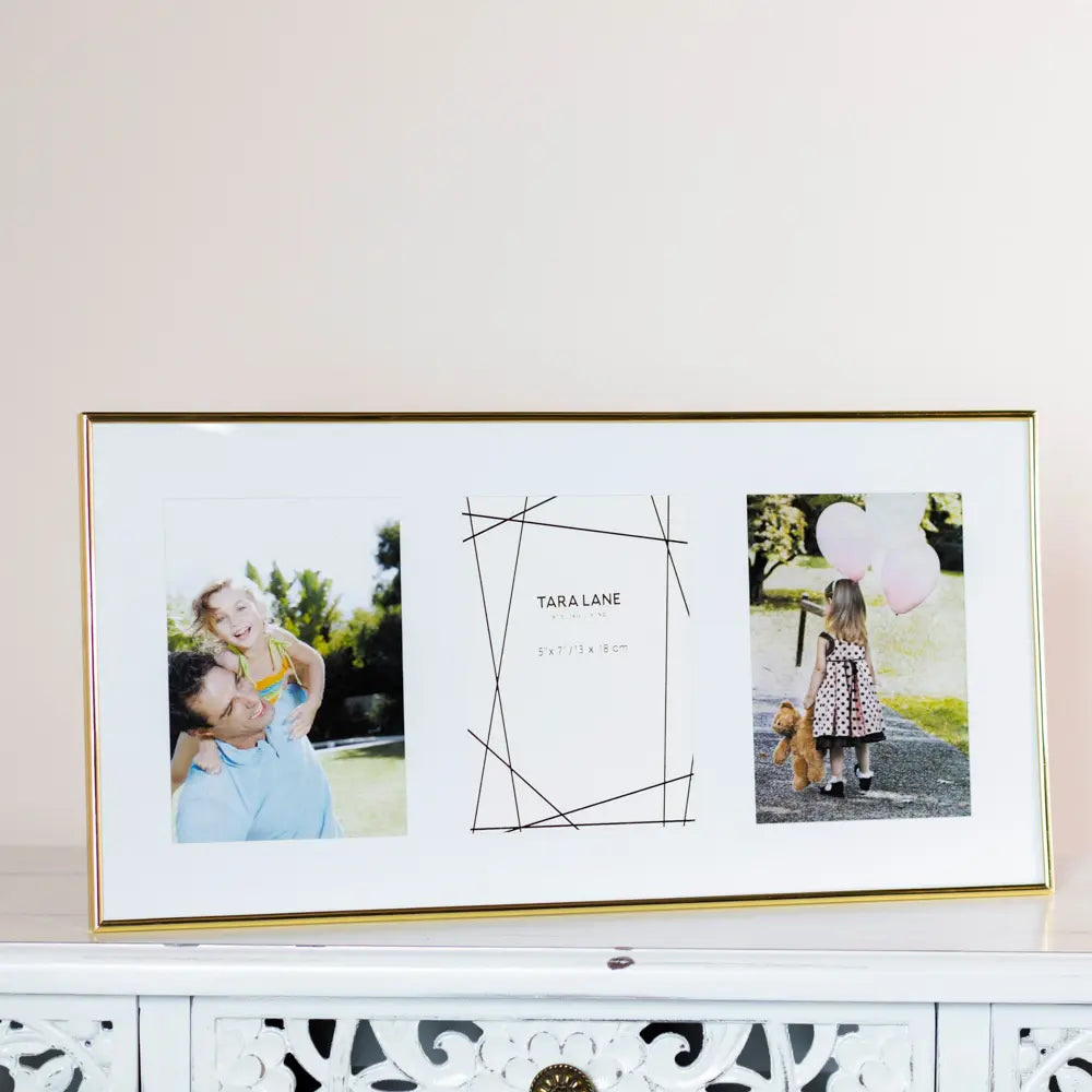Tara Lane Lisa 3 Photo Collage 5 x 7 - Gold | TL6914
