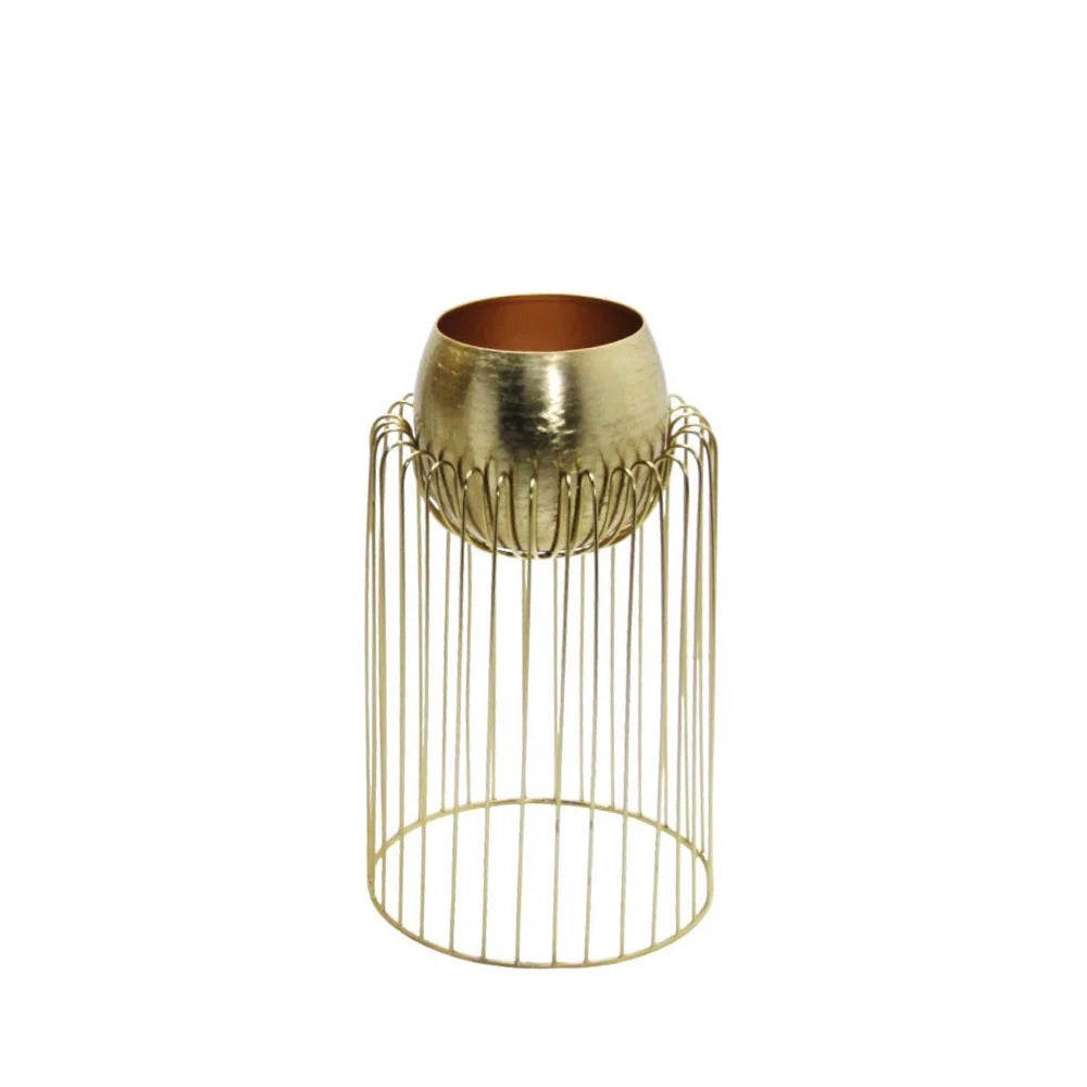 Tara Lane Misha Planters with Stand Set of 2 - Gold | TL6922