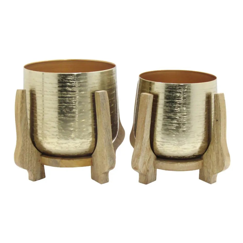 Tara Lane Chandra Planters with Mango Stand Set of 2 | TL6932