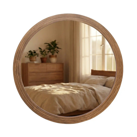 Tara Lane Stepped Round Wall Mirror 90cm - Natural | TL7364