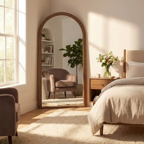 Tara Lane Stepped Arched Leaner Mirror 80cm x 180cm - Natural | TL7365
