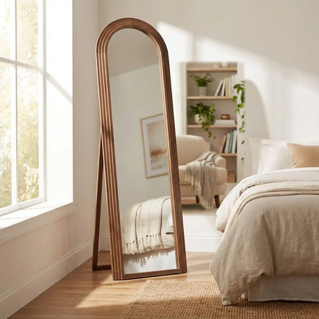 Tara Lane Stepped Arched Floorstanding Mirror 40cm x 170cm - Natural | TL7367