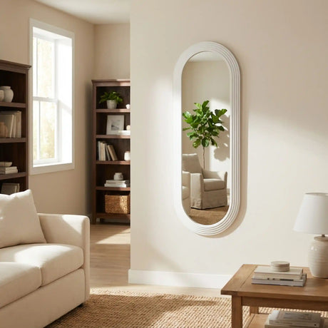 Tara Lane Stepped Pill Shaped Dressing Mirror 45cm x 150cm - Oyster | TL7373