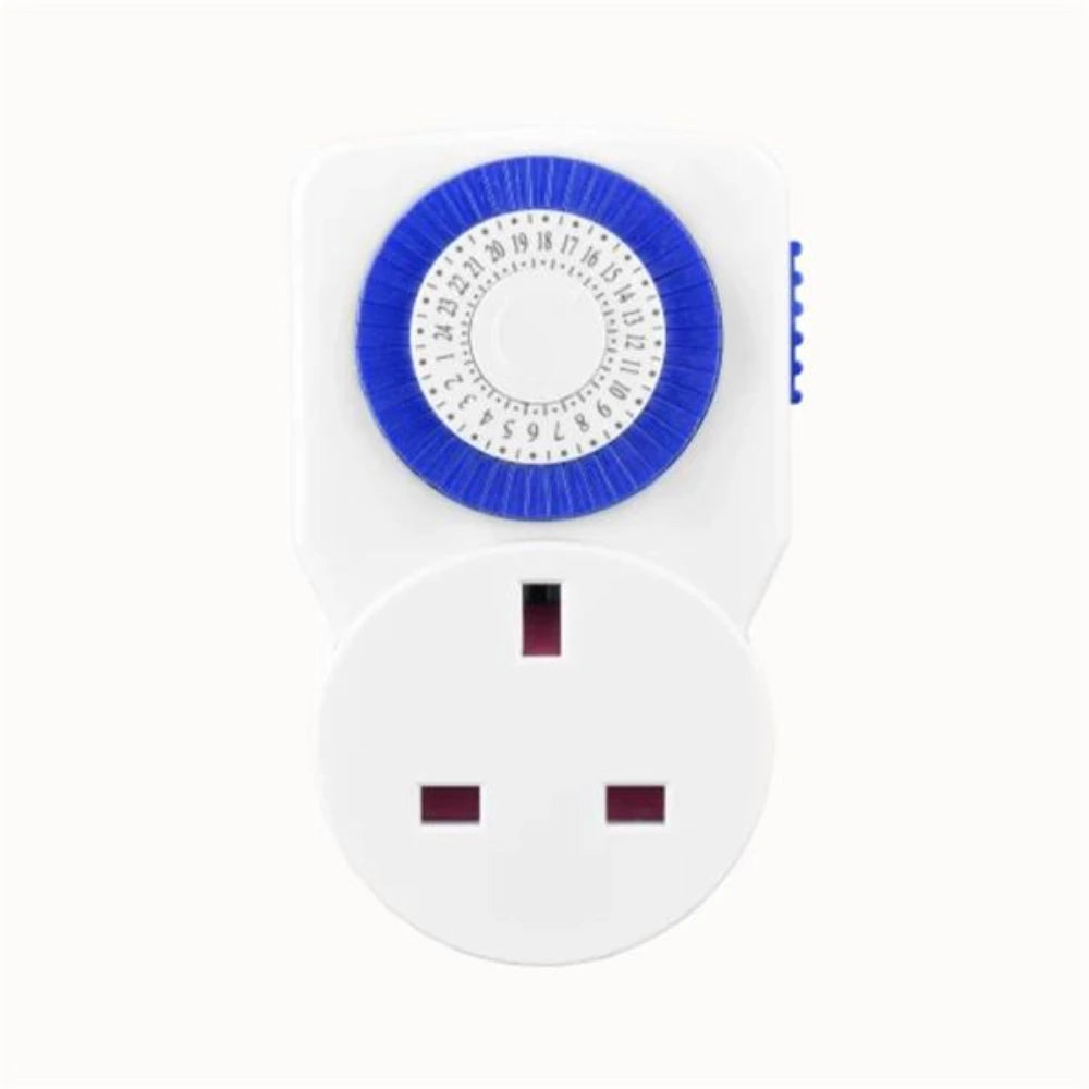 Masterplug 24 hrs Mechanical Timer Adaptor / Switch - White – Heavins