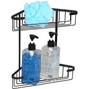 Tema 2 Tier Corner Basket for Shower - Black | TWW2CNRB
