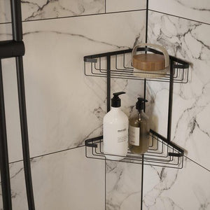 Tema 2 Tier Corner Basket for Shower - Black | TWW2CNRB