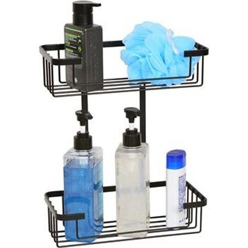 Tema 2 Tier Wire Basket for Shower - Black | TWW2COSB