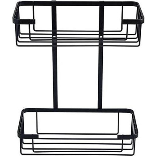 Tema 2 Tier Wire Basket for Shower - Black | TWW2COSB