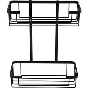 Tema 2 Tier Wire Basket for Shower - Black | TWW2COSB