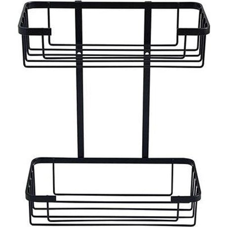 Tema 2 Tier Wire Basket for Shower - Black | TWW2COSB