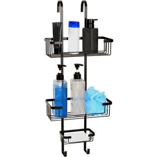 Tema 3 Tier Hook Over Basket Caddy for Shower - Black | TWW3HBB