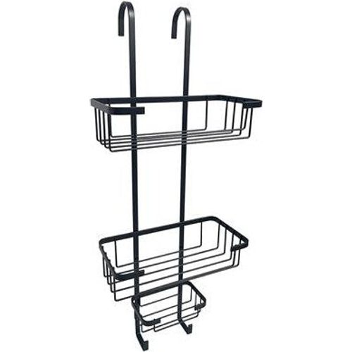 Tema 3 Tier Hook Over Basket Caddy for Shower - Black | TWW3HBB
