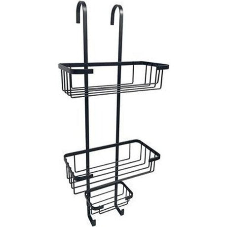 Tema 3 Tier Hook Over Basket Caddy for Shower - Black | TWW3HBB