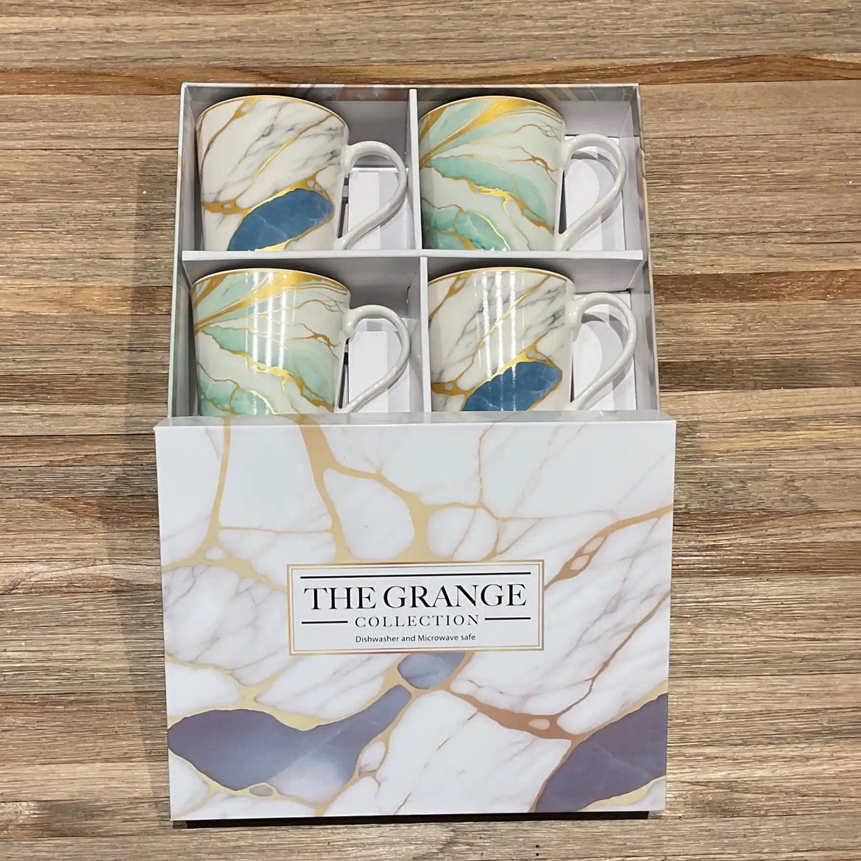The Grange Collection Mug Set of 4 - Golden Streaks | HP55