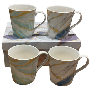 The Grange Collection Mug Set of 4 - Golden Streaks | HP55