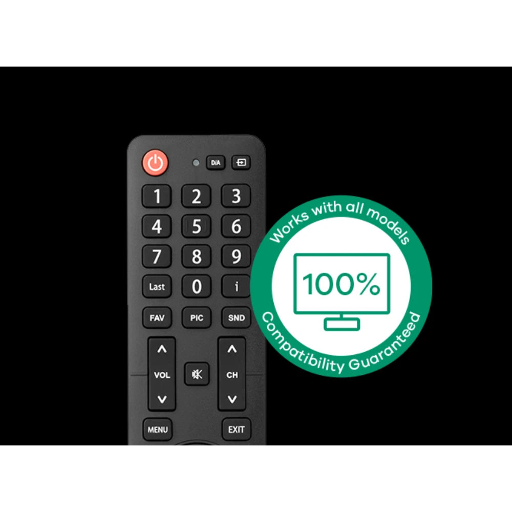 One For All TV Replacement Spare Remote Control for Hisense - Black | URC1916