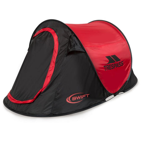 Trespass Swift Pop Up Camping Tent - Black / Red | UUACTTN30001