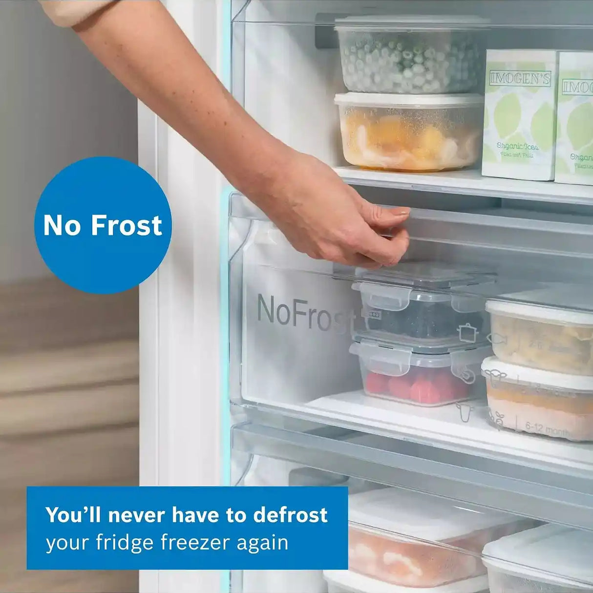 Bosch Series 4 186cm 60/40 Fridge Freezer - White | KGN362WDFG