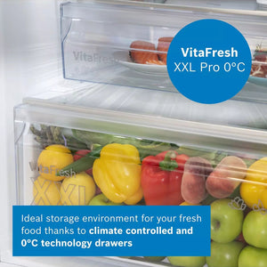 Bosch Series 4 186cm 60/40 Fridge Freezer - Stainless Steel | KGN362LDFG