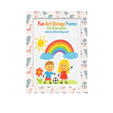 Lucky Ducks Kids Art Artwork Frame A4 - Dinosaur | MDF2515&1225-A4-DR