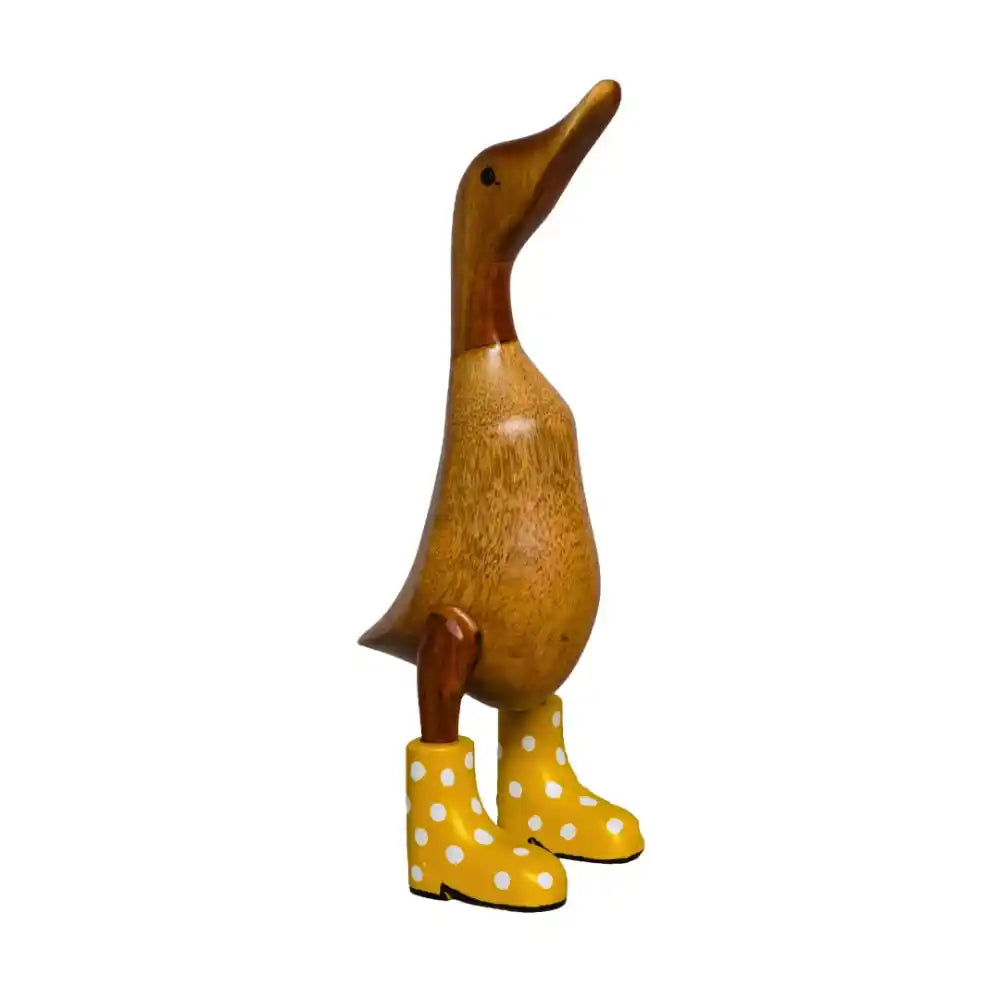 Lucky Ducks Duck with Yellow and White Spotted Wellie Boots 30cm | BR24096-095