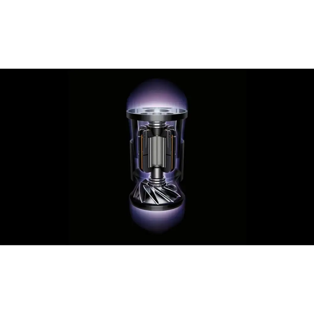 Dyson Cyclone V10 Submarine cordless stick vacuum cleaner with metallic nickel and copper finish, featuring illuminated cyclone chamber and ergonomic design against black background