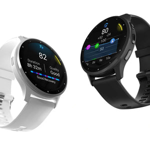 Garmin Venu 3 Stainless Steel Bezel Silicone Band - Whitestone | 49-GAR-010-02784-00