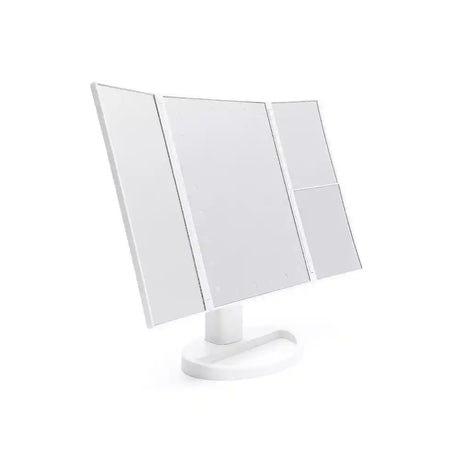 Rio 24 LED Touch Dimmable Cosmetic Vanity Folding Mirror - White | MMFD-WH